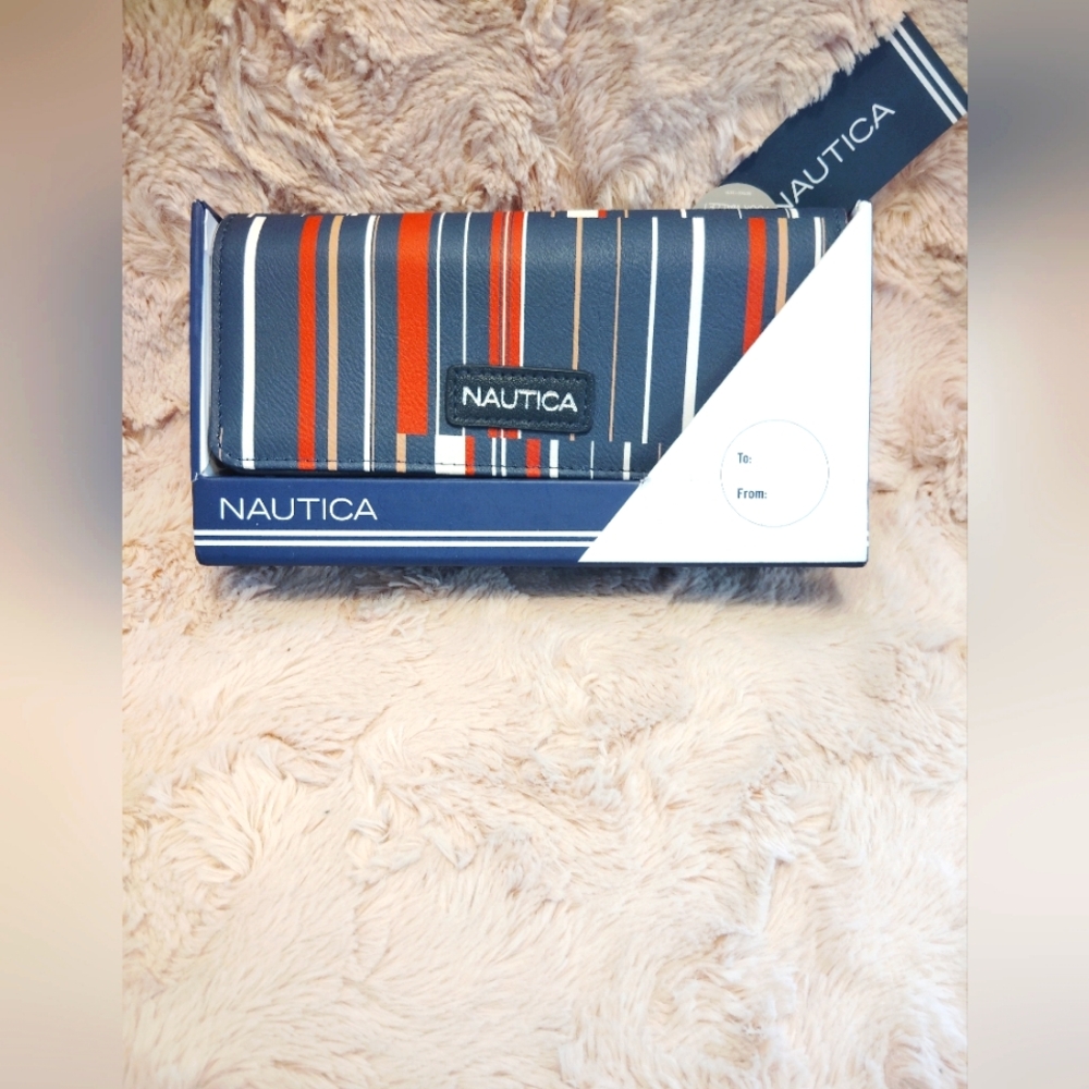 NWT!! Nautica Striped Wallet